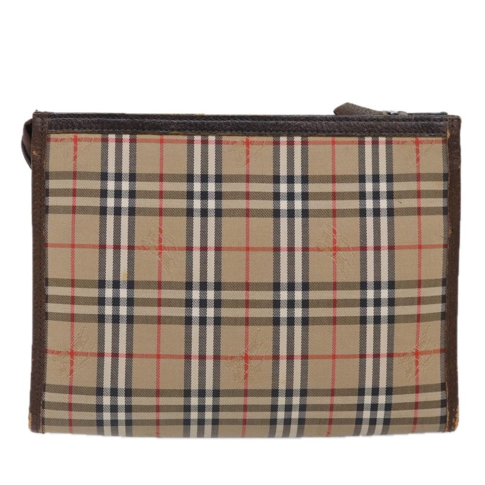 Burberrys Nova Check Clutch Bag Canvas Beige Auth ti2111 - Picture 2 of 16